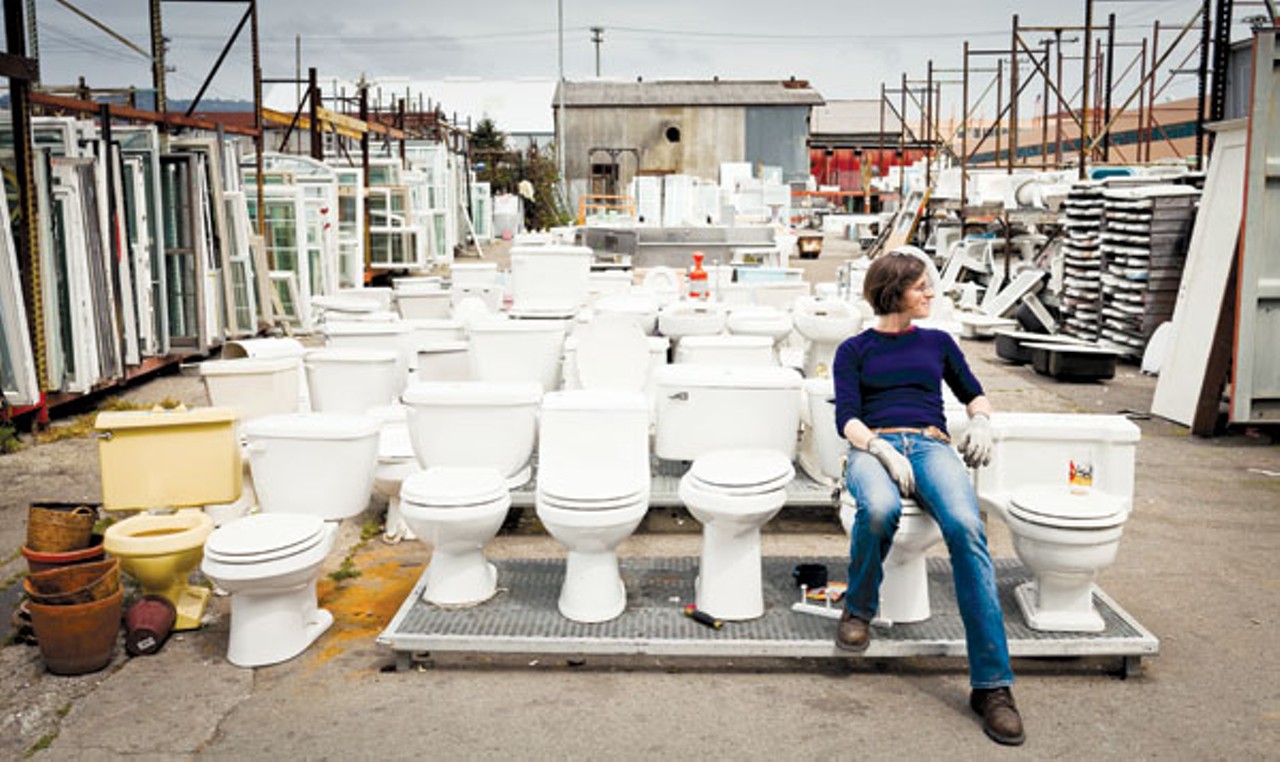 Amy Cools works at Urban Ore, where you can find all manner of household goods, by Stephen Loewinsohn for the East Bay Express