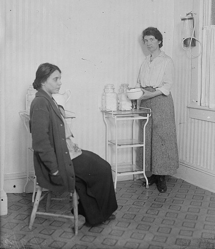 Margaret Sanger with Fania Mindell inside Brownsville clinic, forerunner of Palanned Parenthood, Oct. 1916, public domain via Library of Congress